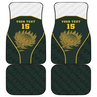 South Africa Rugby Personalised Car Mats Springboks Mascot With King Protea -  African Pattern - Wonder Print Shop