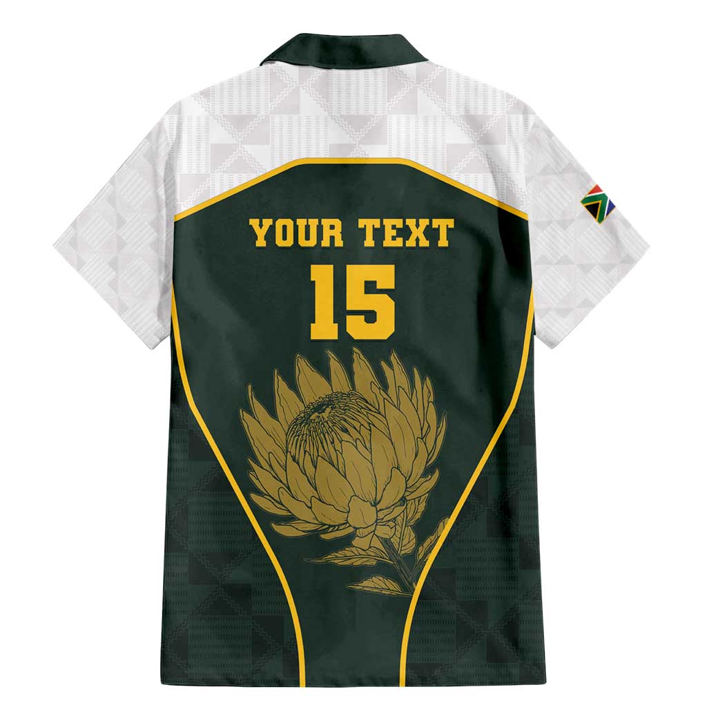 South Africa Rugby Personalised Family Matching Mermaid Dress and Hawaiian Shirt Springboks Mascot With King Protea -  African Pattern - Wonder Print Shop