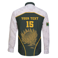 South Africa Rugby Personalised Family Matching Off Shoulder Maxi Dress and Hawaiian Shirt Springboks Mascot With King Protea -  African Pattern - Wonder Print Shop