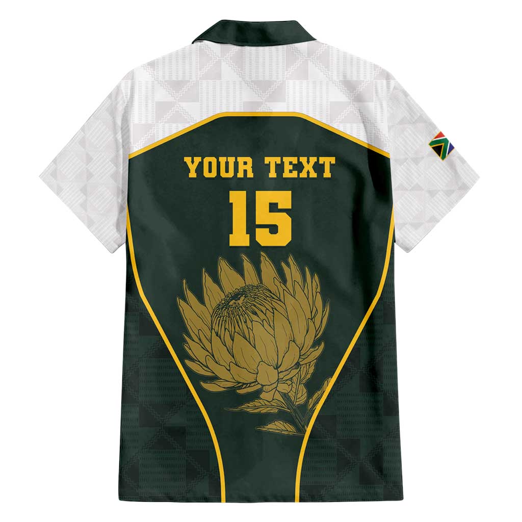 South Africa Rugby Personalised Family Matching Tank Maxi Dress and Hawaiian Shirt Springboks Mascot With King Protea -  African Pattern - Wonder Print Shop