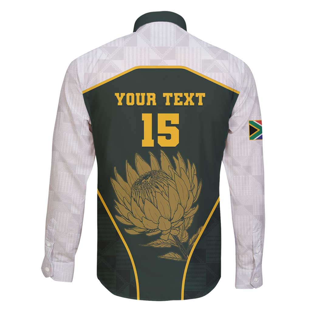 South Africa Rugby Personalised Family Matching Tank Maxi Dress and Hawaiian Shirt Springboks Mascot With King Protea -  African Pattern - Wonder Print Shop