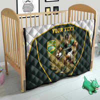 South Africa Rugby Personalised Quilt Springboks Mascot With King Protea -  African Pattern - Wonder Print Shop
