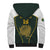 South Africa Rugby Personalised Sherpa Hoodie Springboks Mascot With King Protea -  African Pattern - Wonder Print Shop