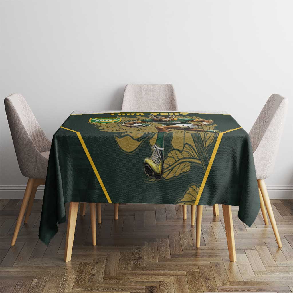 South Africa Rugby Personalised Tablecloth Springboks Mascot With King Protea -  African Pattern - Wonder Print Shop