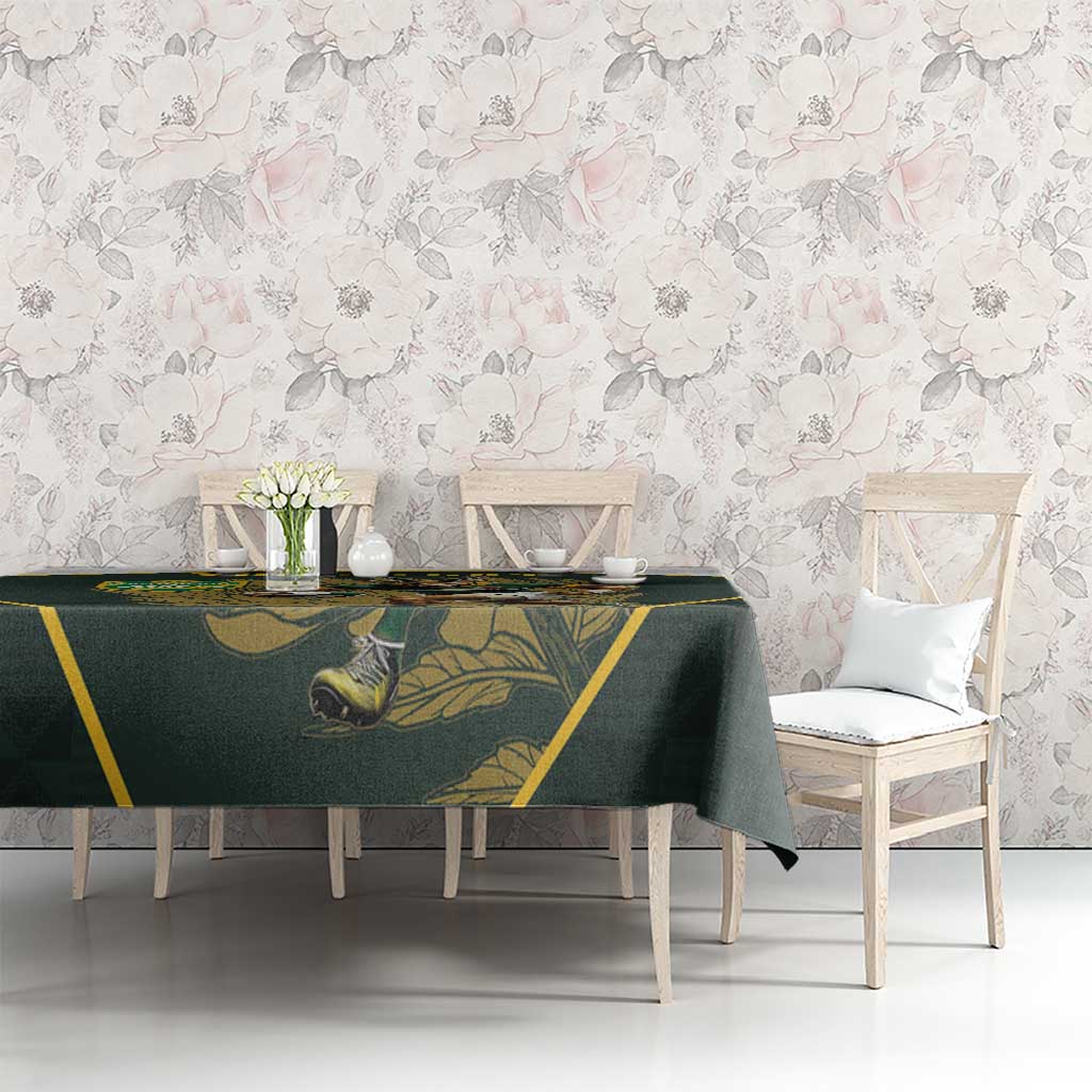 South Africa Rugby Personalised Tablecloth Springboks Mascot With King Protea -  African Pattern - Wonder Print Shop