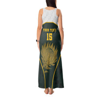 South Africa Rugby Personalised Tank Maxi Dress Springboks Mascot With King Protea -  African Pattern - Wonder Print Shop