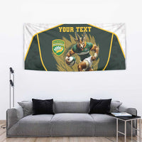 South Africa Rugby Personalised Tapestry Springboks Mascot With King Protea -  African Pattern - Wonder Print Shop