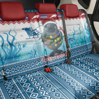 Personalised Cape Verde Christmas Back Car Seat Cover Manatee Feliz Natal - Wonder Print Shop