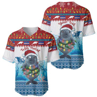 Personalised Cape Verde Christmas Baseball Jersey Manatee Feliz Natal - Wonder Print Shop
