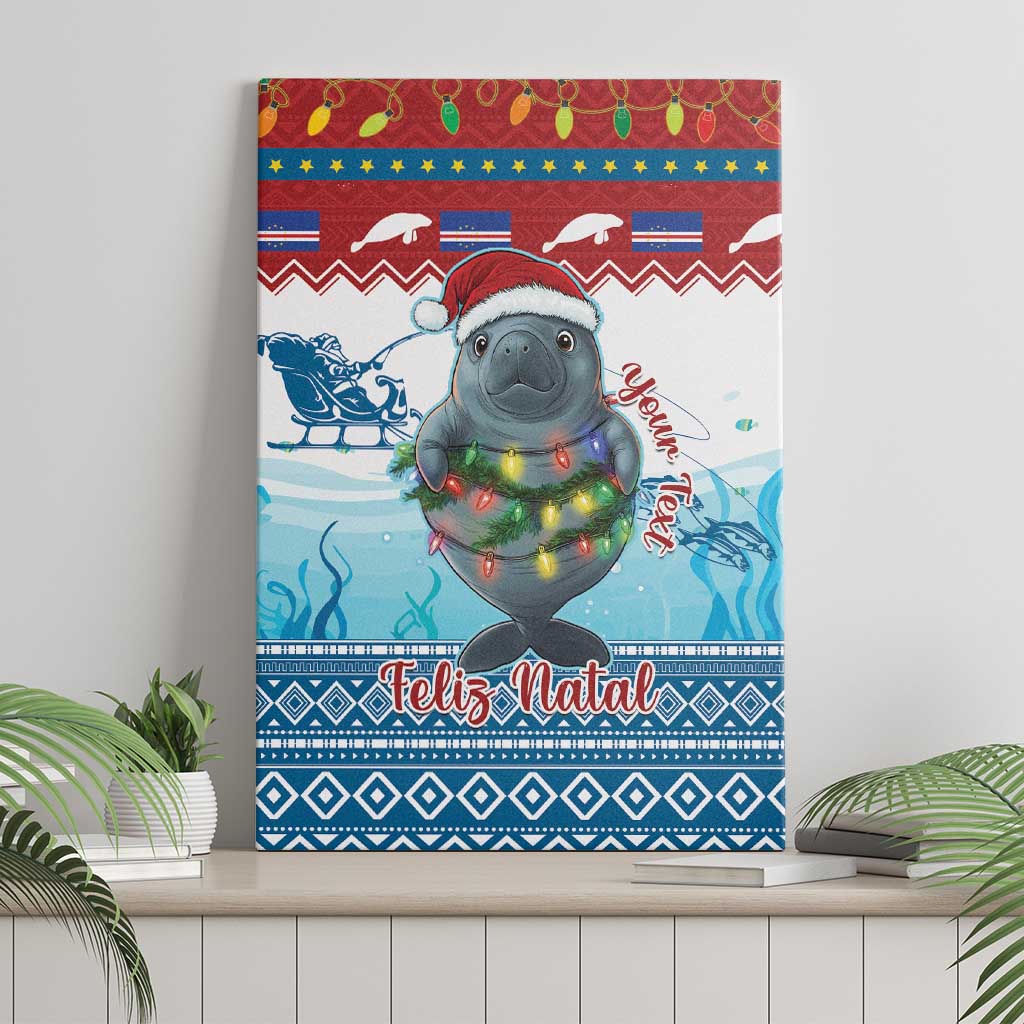 Personalised Cape Verde Christmas Canvas Wall Art Manatee Feliz Natal - Wonder Print Shop