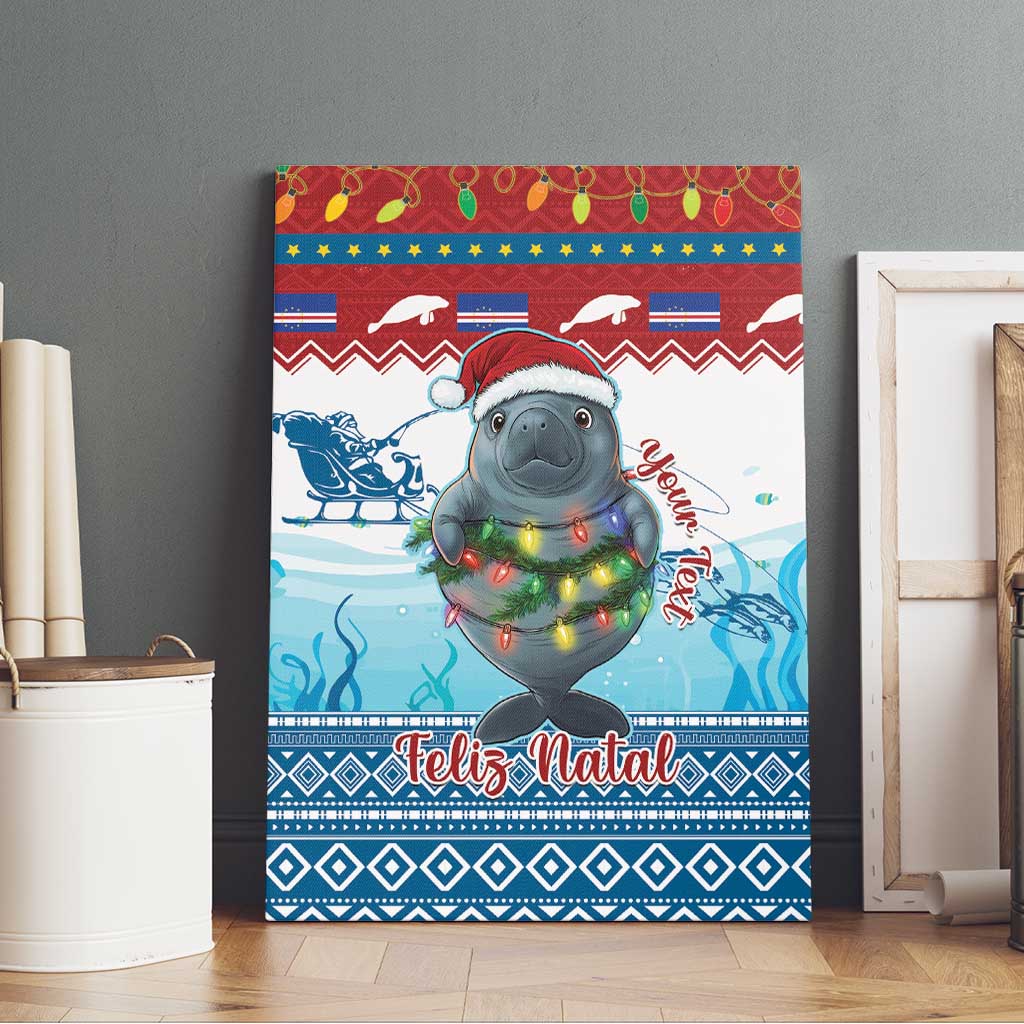 Personalised Cape Verde Christmas Canvas Wall Art Manatee Feliz Natal - Wonder Print Shop