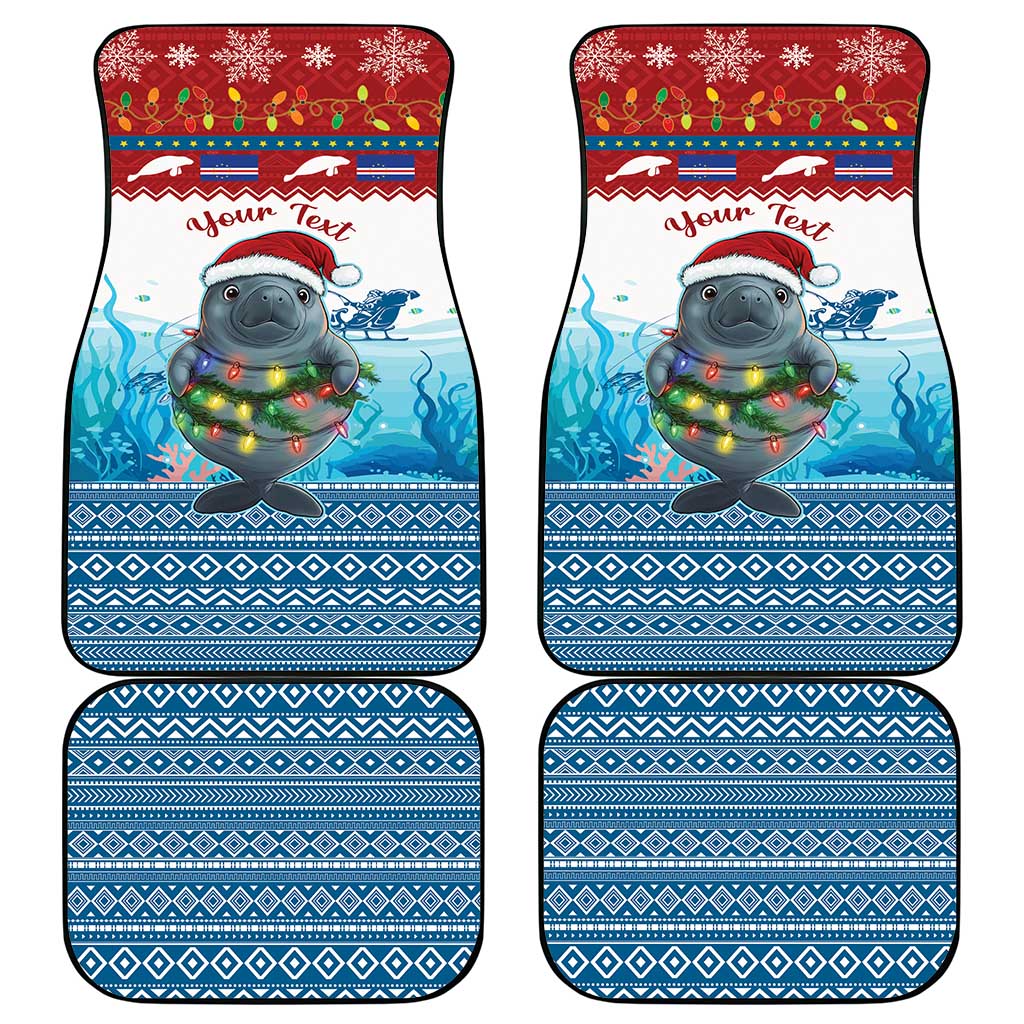 Personalised Cape Verde Christmas Car Mats Manatee Feliz Natal - Wonder Print Shop