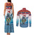 Personalised Cape Verde Christmas Couples Matching Tank Maxi Dress and Long Sleeve Button Shirt Manatee Feliz Natal - Wonder Print Shop