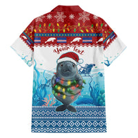 Personalised Cape Verde Christmas Family Matching Short Sleeve Bodycon Dress and Hawaiian Shirt Manatee Feliz Natal - Wonder Print Shop