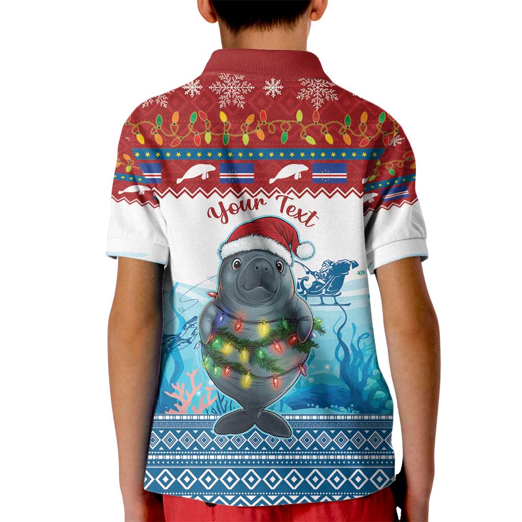 Personalised Cape Verde Christmas Kid Polo Shirt Manatee Feliz Natal - Wonder Print Shop