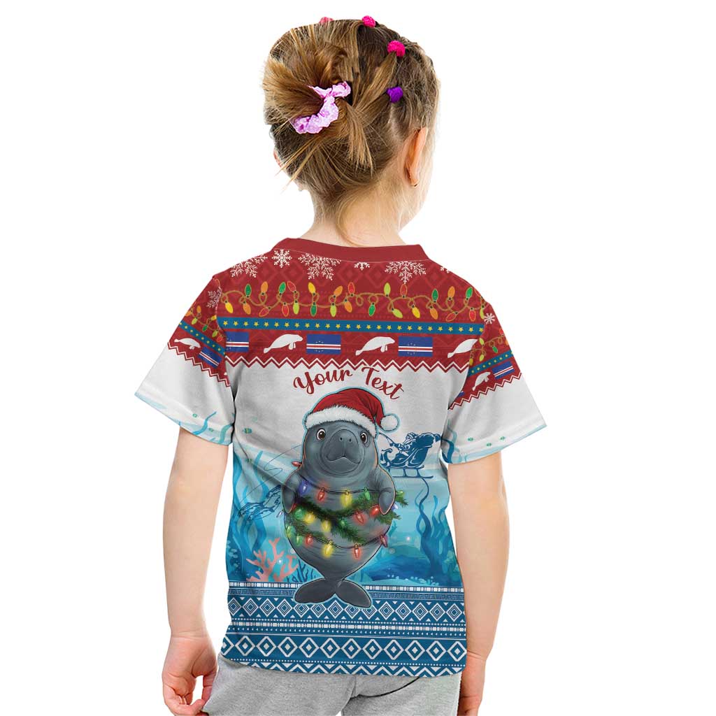 Personalised Cape Verde Christmas Kid T Shirt Manatee Feliz Natal - Wonder Print Shop