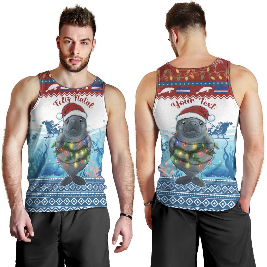 Personalised Cape Verde Christmas Men Tank Top Manatee Feliz Natal - Wonder Print Shop