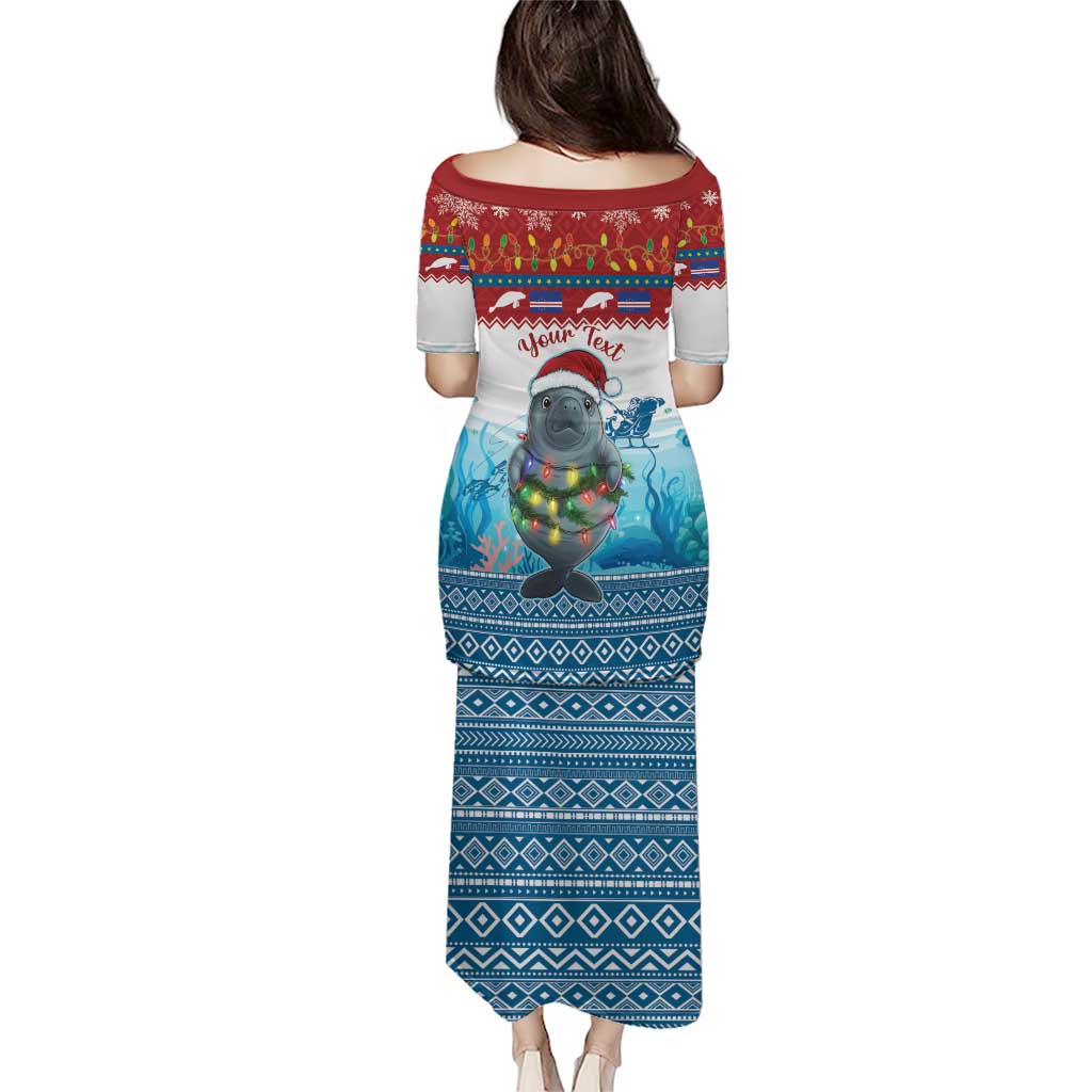 Personalised Cape Verde Christmas Puletasi Manatee Feliz Natal - Wonder Print Shop