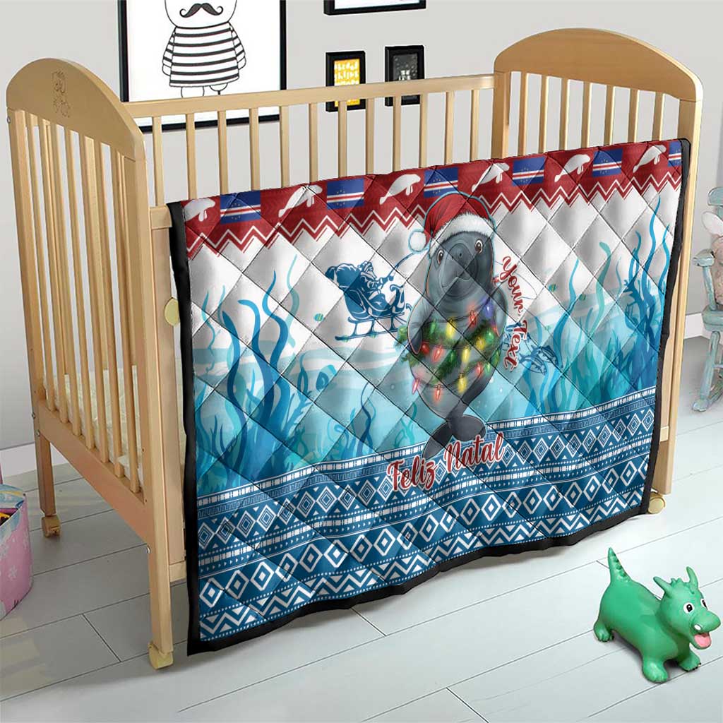 Personalised Cape Verde Christmas Quilt Manatee Feliz Natal - Wonder Print Shop