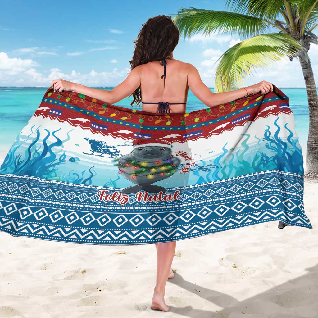 Personalised Cape Verde Christmas Sarong Manatee Feliz Natal - Wonder Print Shop