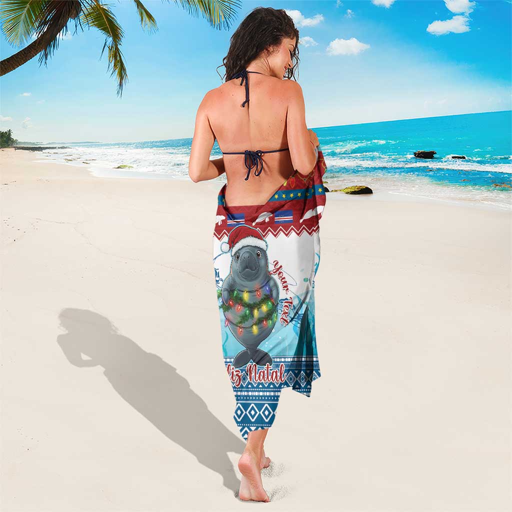 Personalised Cape Verde Christmas Sarong Manatee Feliz Natal - Wonder Print Shop