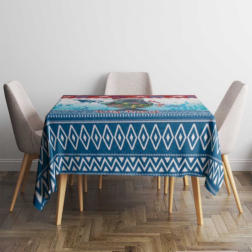 Personalised Cape Verde Christmas Tablecloth Manatee Feliz Natal - Wonder Print Shop
