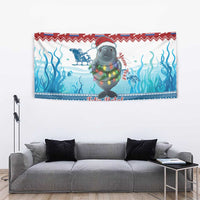 Personalised Cape Verde Christmas Tapestry Manatee Feliz Natal - Wonder Print Shop