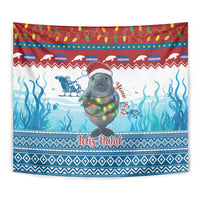 Personalised Cape Verde Christmas Tapestry Manatee Feliz Natal - Wonder Print Shop