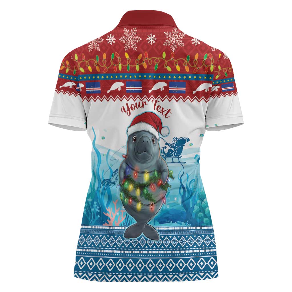 Personalised Cape Verde Christmas Women Polo Shirt Manatee Feliz Natal - Wonder Print Shop