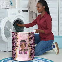 Black Her Story Laundry Basket Faith Pink Leopard - Wonder Print Shop