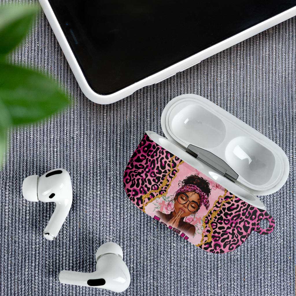 Black Her Story AirPods Case Faith Pink Leopard - Wonder Print Shop