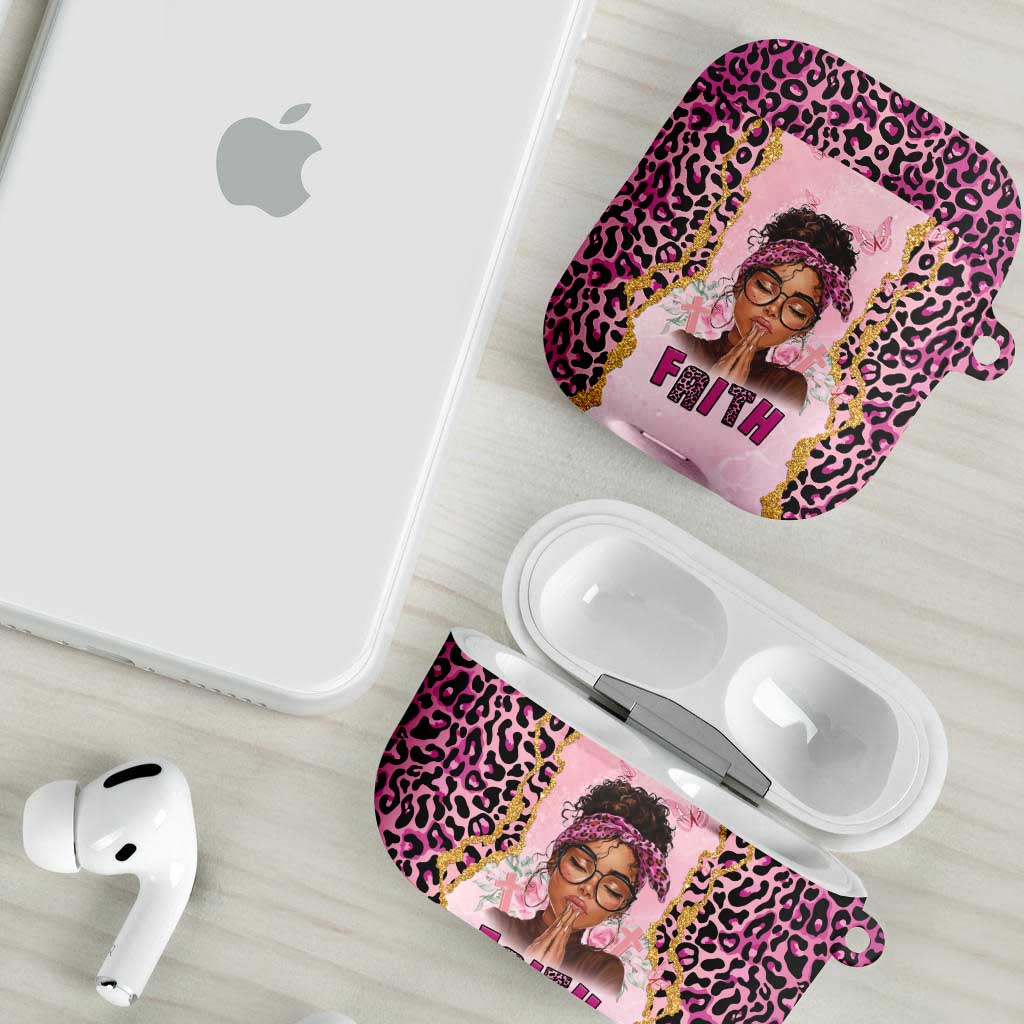 Black Her Story AirPods Case Faith Pink Leopard - Wonder Print Shop