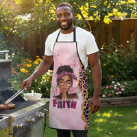 Black Her Story Apron Faith Pink Leopard - Wonder Print Shop