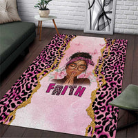 Black Her Story Area Rug Faith Pink Leopard - Wonder Print Shop