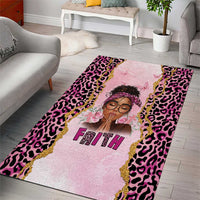 Black Her Story Area Rug Faith Pink Leopard - Wonder Print Shop