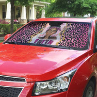 Black Her Story Auto Sun Shade Faith Pink Leopard - Wonder Print Shop