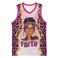 Black Her Story Basketball Jersey Faith Pink Leopard - Wonder Print Shop