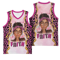 Black Her Story Basketball Jersey Faith Pink Leopard - Wonder Print Shop