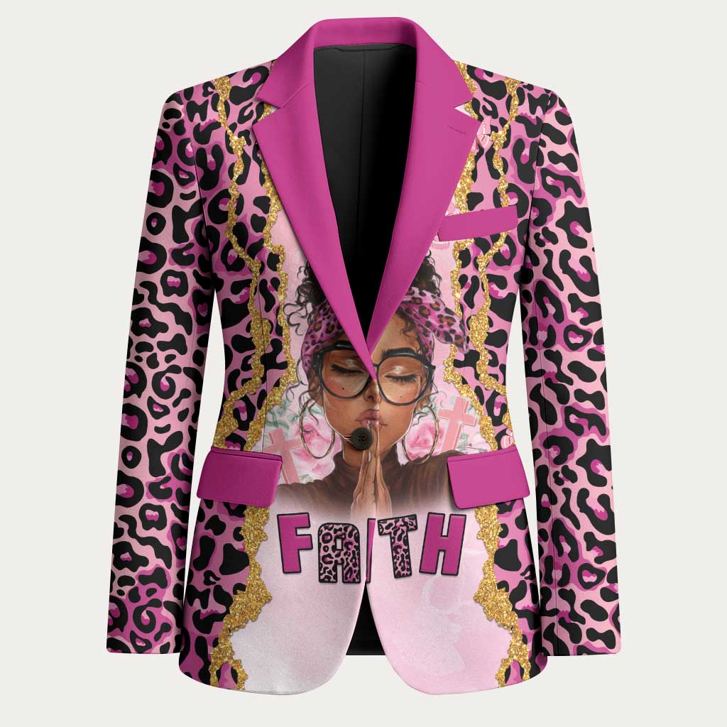 Black Her Story Blazer Faith Pink Leopard - Wonder Print Shop