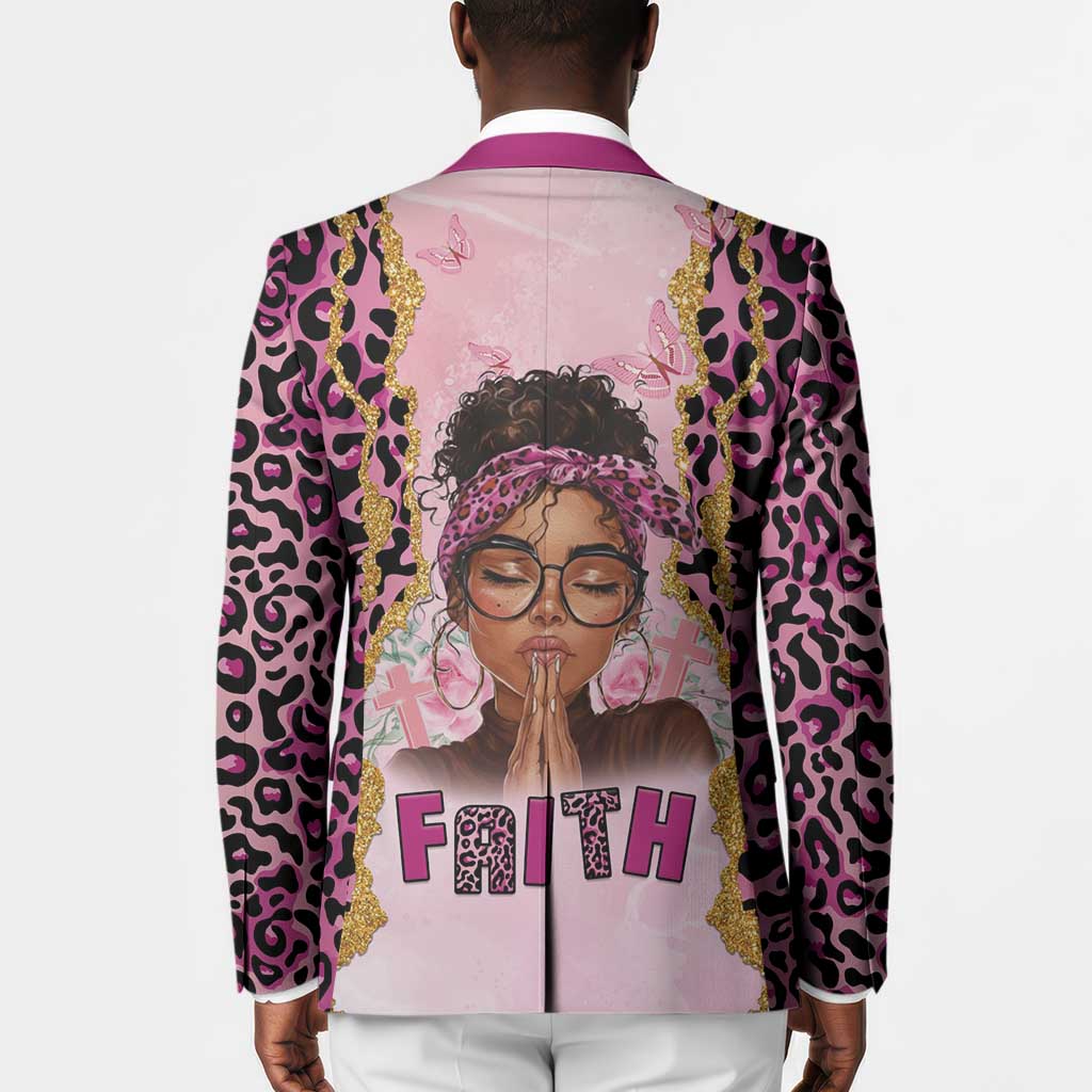 Black Her Story Blazer Faith Pink Leopard - Wonder Print Shop