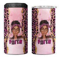Black Her Story 4 in 1 Can Cooler Tumbler Faith Pink Leopard - Wonder Print Shop