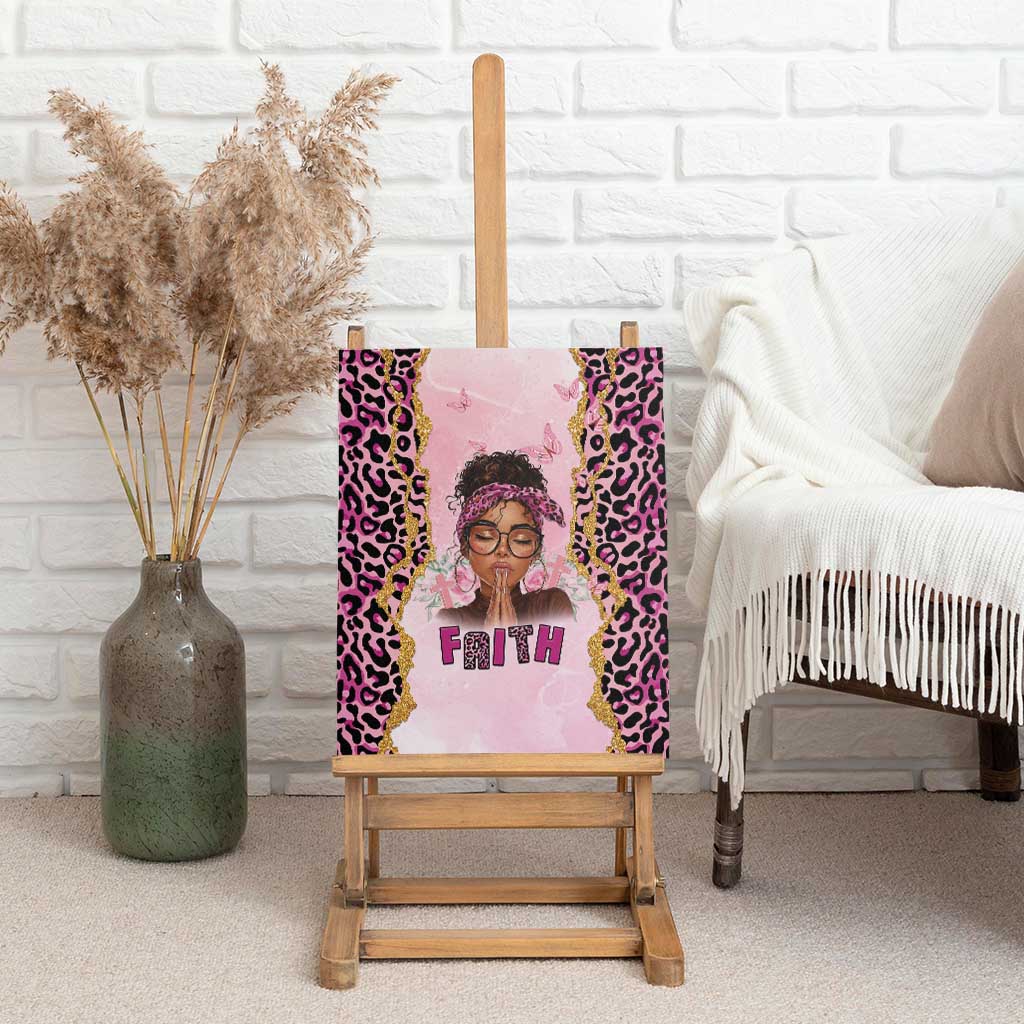 Black Her Story Canvas Wall Art Faith Pink Leopard - Wonder Print Shop