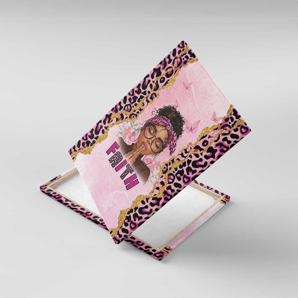 Black Her Story Canvas Wall Art Faith Pink Leopard - Wonder Print Shop