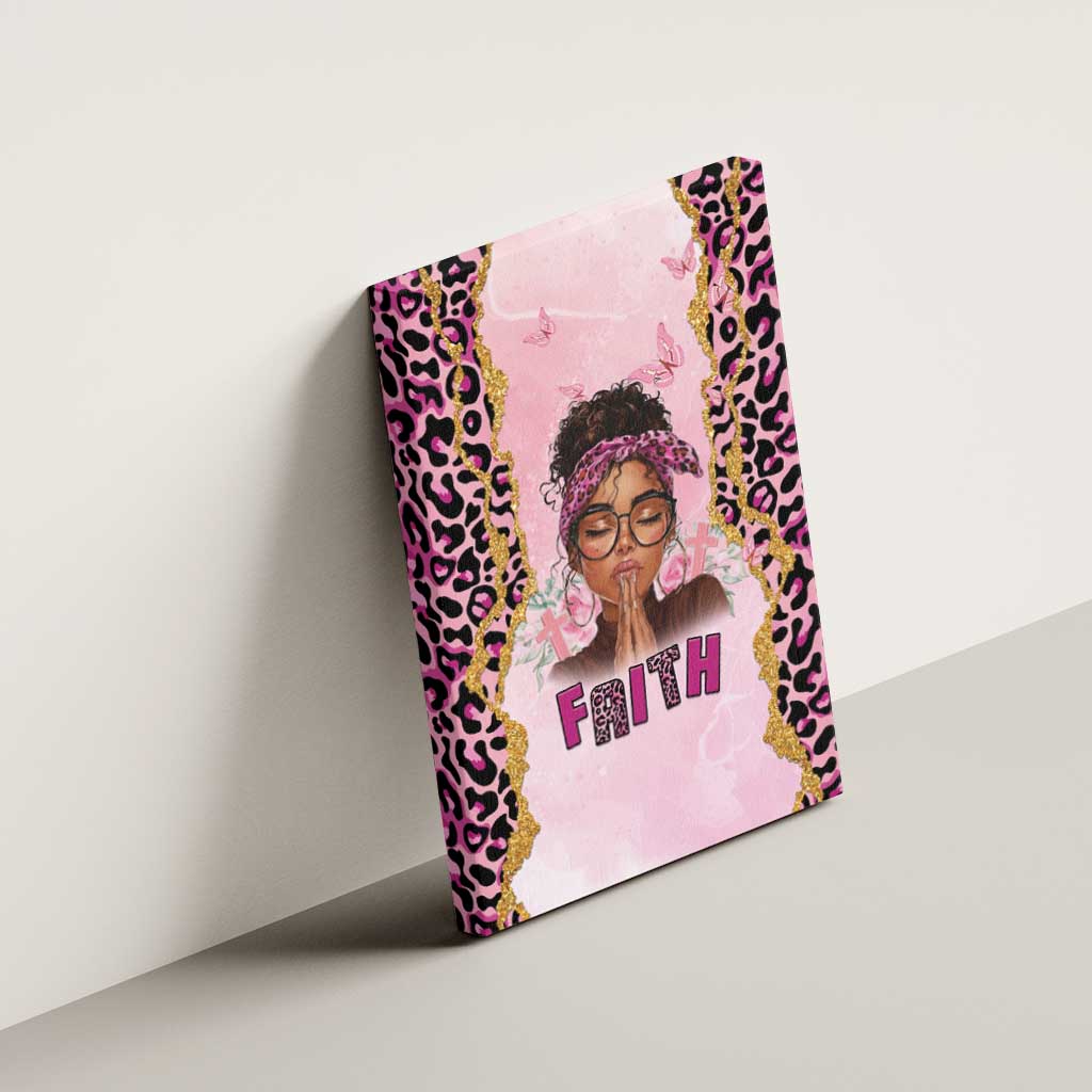 Black Her Story Canvas Wall Art Faith Pink Leopard - Wonder Print Shop