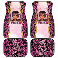 Black Her Story Car Mats Faith Pink Leopard - Wonder Print Shop
