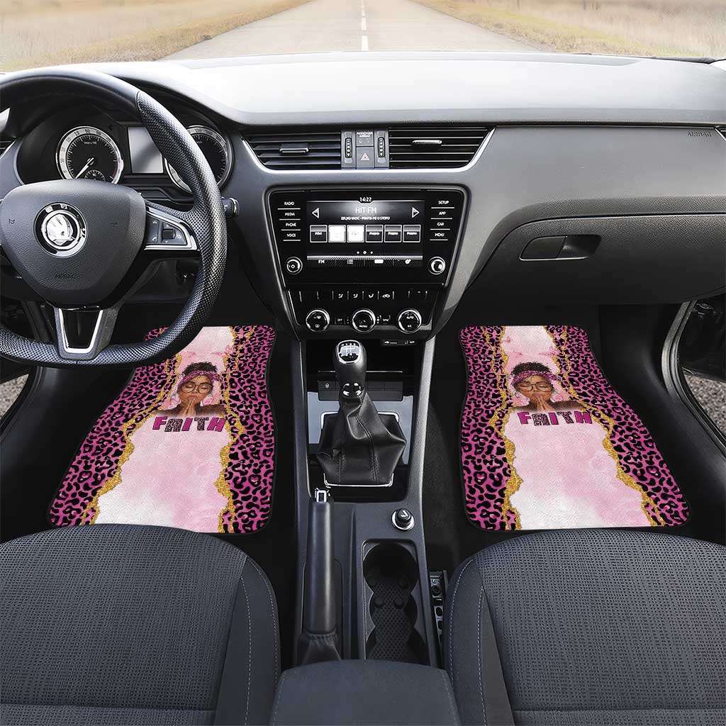 Black Her Story Car Mats Faith Pink Leopard - Wonder Print Shop