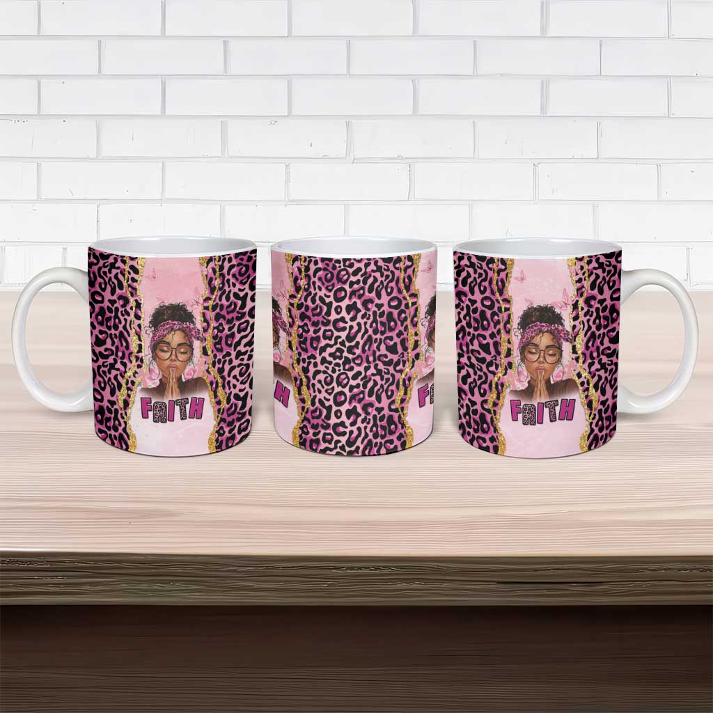 Black Her Story Ceramic Mug Faith Pink Leopard - Wonder Print Shop