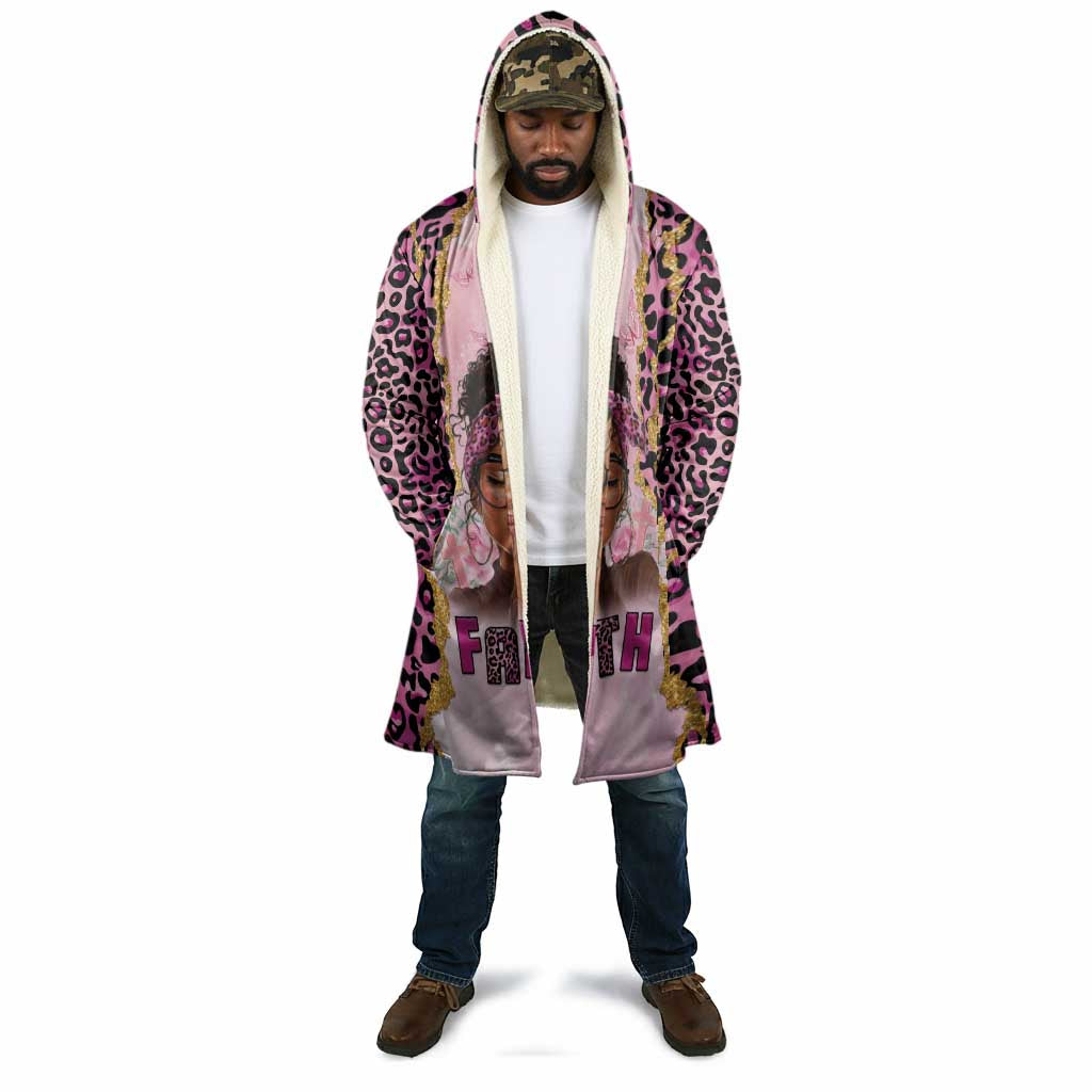 Black Her Story Cloak Faith Pink Leopard - Wonder Print Shop