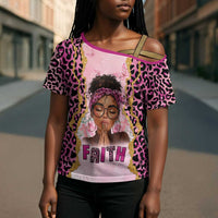 Black Her Story Cross Shoulder Shirt Faith Pink Leopard - Wonder Print Shop
