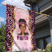 Black Her Story Garden Flag Faith Pink Leopard - Wonder Print Shop